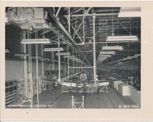P-51 Mustang production line during WWII at North American Aviation in Dallas.